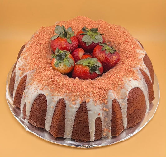 8-inch Strawberry Shortcake Themed Strawberry Cake Bundt