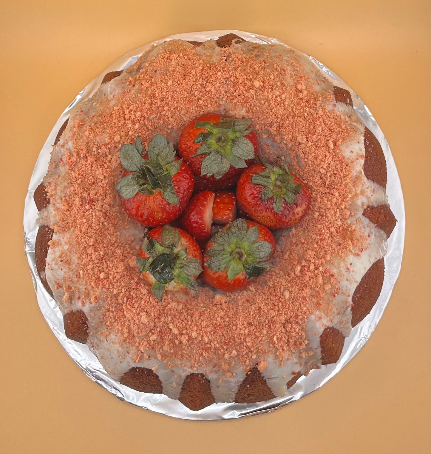 10-inch Strawberry Shortcake Themed Strawberry Cake Bundt